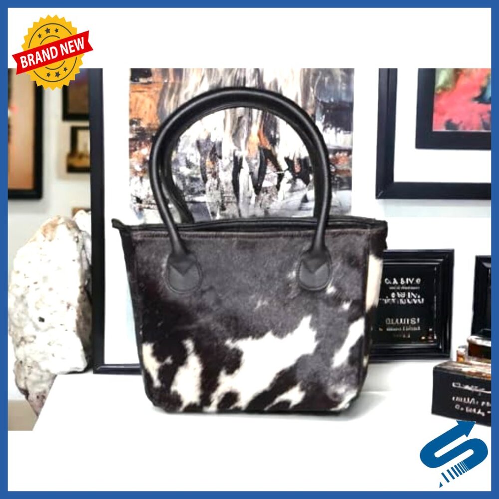 Genuine Cowhide Leather Tote Bag, Spacious Shoulder Bag for Laptop & Travel - Picture 4 of 5